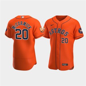 Men Houston Astros #20 Chas McCormick Orange 60th Anniversary Flex Base Stitched Baseball Jersey