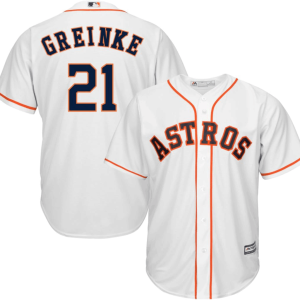 Men Houston Astros #21 Zack Greinke Majestic White 2019 Cool Base Stitched MLB Jersey