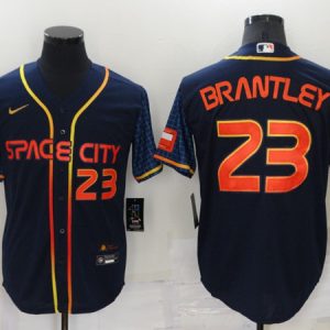 Men Houston Astros #23 Michael Brantley 2022 Navy City Connect Cool Base Stitched Jersey