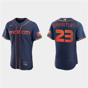 Men Houston Astros #23 Michael Brantley 2022 Navy City Connect Flex Base Stitched Baseball Jersey