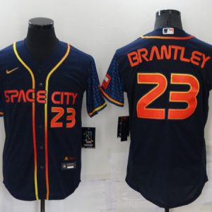 Men Houston Astros #23 Michael Brantley 2022 Navy City Connect Flex Base Stitched Baseball Jersey