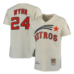 Men Houston Astros #24 Jimmy Wynn Cream Stitched Jersey