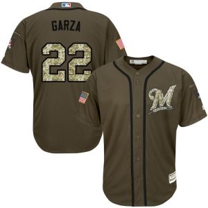 Milwaukee Brewers #22 Matt Garza Green Salute to Service Stitched MLB Jersey