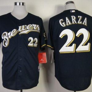 Milwaukee Brewers #22 Matt Garza Navy Blue Cool Base Stitched MLB Jersey