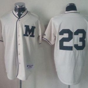 Milwaukee Brewers #23 Rickie Weeks Cream 1913 Turn Back The Clock Stitched MLB Jersey