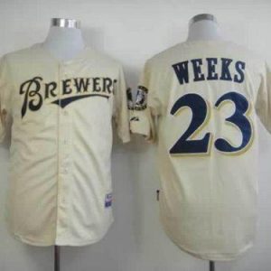 Milwaukee Brewers #23 Rickie Weeks Cream YOUniform Cool Base Stitched MLB Jersey