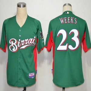 Milwaukee Brewers #23 Rickie Weeks Green Birrai Cool Base Stitched MLB Jersey