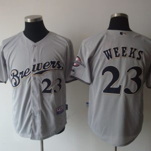 Milwaukee Brewers #23 Rickie Weeks Stitched Grey MLB Jersey