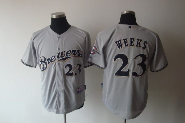 Milwaukee Brewers #23 Rickie Weeks Stitched Grey MLB Jersey