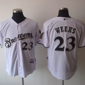 Milwaukee Brewers #23 Rickie Weeks Stitched White MLB Jersey