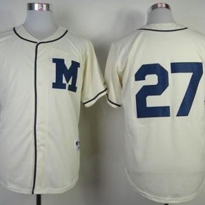 Milwaukee Brewers #27 Carlos Gomez Cream 1913 Turn Back The Clock Stitched MLB Jersey