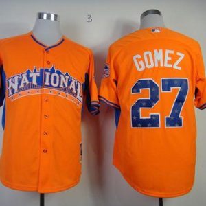 Milwaukee Brewers #27 Carlos Gomez Orange All-Star 2013 National League Stitched MLB Jersey