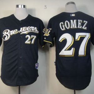 Milwaukee Brewers #27 carlos Gomez Stitched Blue Cool Base MLB Jersey