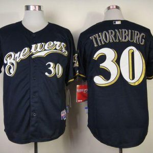 Milwaukee Brewers #30 Tyler Thornburg Blue Cool Base Stitched MLB Jersey