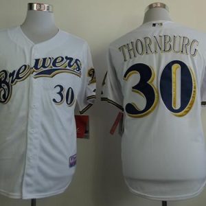 Milwaukee Brewers #30 Tyler Thornburg White Cool Base Stitche MLB Jersey