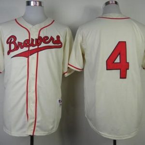 Milwaukee Brewers #4 Paul Molitor Cream 1948 Turn Back The Clock Stitched MLB Jersey