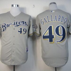 Milwaukee Brewers #49 Yovani Gallardo Stitched Grey MLB Jersey