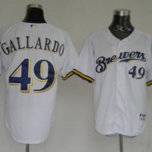 Milwaukee Brewers #49 Yovani Gallardo Stitched White MLB Jersey