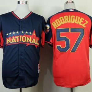 Milwaukee Brewers #57 Francisco Rodriguez Navy/Red National League 2014 All Star BP Stitched MLB Jersey