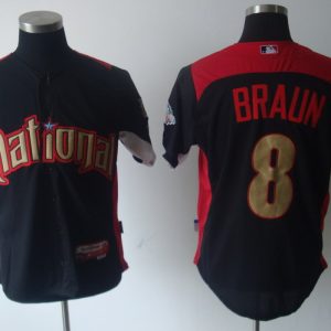 Milwaukee Brewers #8 Ryan Braun Black Nation League 2011 All Star BP Stitched MLB Jersey