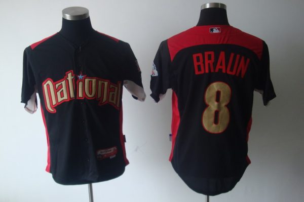 Milwaukee Brewers #8 Ryan Braun Black Nation League 2011 All Star BP Stitched MLB Jersey