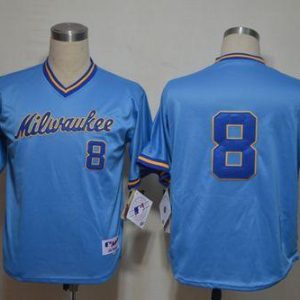 Milwaukee Brewers #8 Ryan Braun Blue 1982 Turn Back The Clock Stitched MLB Jersey