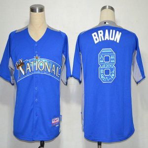 Milwaukee Brewers #8 Ryan Braun Blue 2012 All-Star BP Stitched MLB Jersey