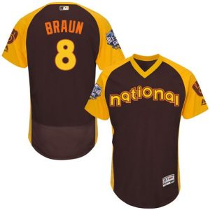 Milwaukee Brewers #8 Ryan Braun Brown Flexbase Collection 2016 All-Star National League Stitched MLB Jersey