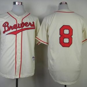 Milwaukee Brewers #8 Ryan Braun Cream 1948 Turn Back The Clock Stitched MLB Jersey