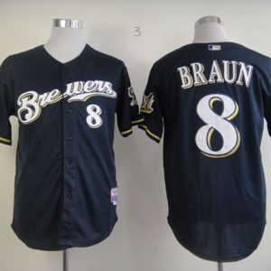 Milwaukee Brewers #8 Ryan Braun Stitched Blue MLB Jersey