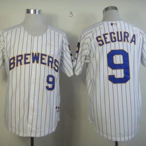 Milwaukee Brewers #9 Jean Segura White (blue strip) Stitched MLB Jersey