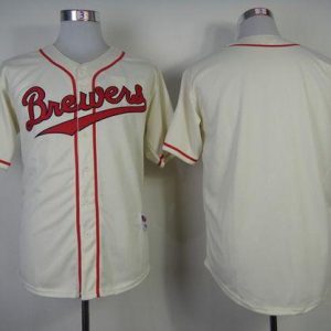 Milwaukee Brewers Blank Cream 1948 Turn Back The Clock Stitched MLB Jersey