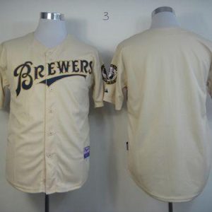 Milwaukee Brewers Blank Cream YOUniform Cool Base Stitched MLB Jersey