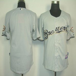 Milwaukee Brewers Blank Grey Cool Base Stitched MLB Jersey