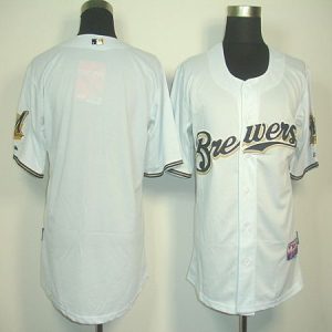 Milwaukee Brewers Blank White Cool Base Stitched MLB Jersey