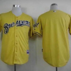 Milwaukee Brewers Blank Yellow Alternate Cool Base Stitched MLB Jersey