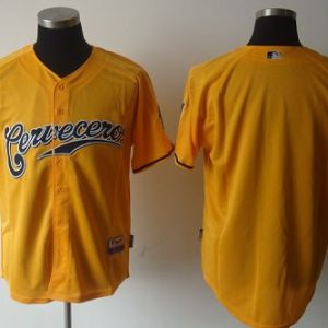 Milwaukee Brewers Blank Yellow Cerveceros Cool Base Stitched MLB Jersey