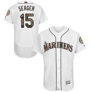 Seattle Mariners #15 Kyle Seager White Flexbase Collection 2016 Memorial Day Stitched MLB Jersey