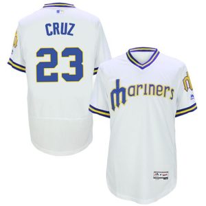 Seattle Mariners #23 Nelson Cruz White Flexbase Collection Cooperstown Stitched MLB Jersey