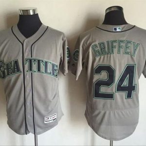 Seattle Mariners #24 Ken Griffey Grey Flexbase Collection Stitched MLB Jersey