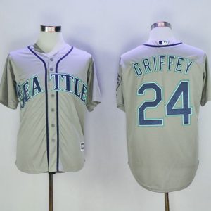 Seattle Mariners #24 Ken Griffey Grey New Cool Base 2016 Hall Of Fame Patch Stitched MLB Jersey