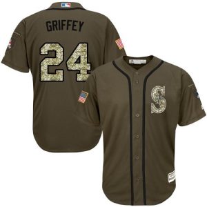 Seattle Mariners #24 Ken Griffey Jr. Green Salute To Service Stitched MLB Jersey