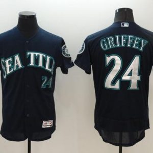 Seattle Mariners #24 Ken Griffey Navy Blue Flexbase Collection Stitched MLB Jersey