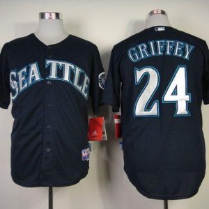 Seattle Mariners #24 Ken Griffey Stitched Navy Blue MLB Jersey