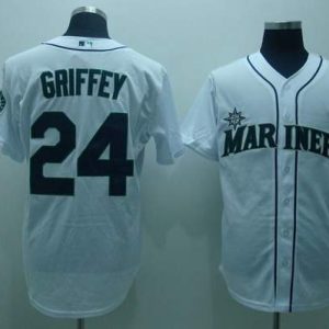 Seattle Mariners #24 Ken Griffey Stitched White MLB Jersey