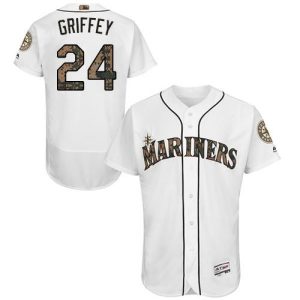 Seattle Mariners #24 Ken Griffey White Flexbase Collection 2016 Memorial Day Stitched MLB Jersey