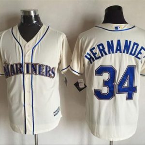 Seattle Mariners #34 Felix Hernandez Cream New Cool Base Stitched MLB Jersey