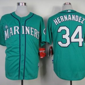 Seattle Mariners #34 Felix Hernandez Green Alternate Cool Base Stitched MLB Jersey