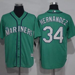 Seattle Mariners #34 Felix Hernandez Green New Cool Base Stitched MLB Jersey