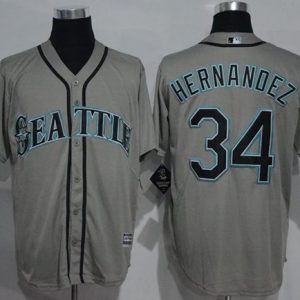 Seattle Mariners #34 Felix Hernandez Grey New Cool Base Stitched MLB Jersey